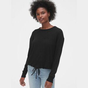GAP Softspun Tie-Hem Top Black XL
